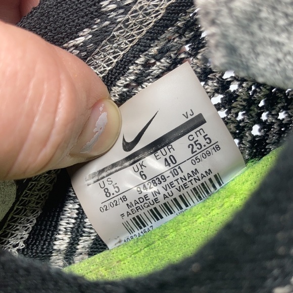 Nike Free Run sneakers black gray white size 8.5 - Picture 7 of 10